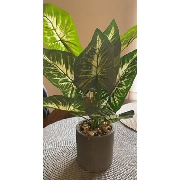 New 16" Small Fake Plants Artificial Potted Faux Plants for Office Desk Shelf - Picture 1 of 1